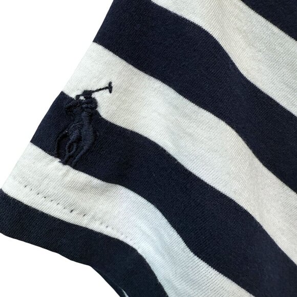 POLO RALPH LAUREN Maxi Tshirt Dress Small Navy Blue Stripe Preppy Nautical NWT - Picture 6 of 12